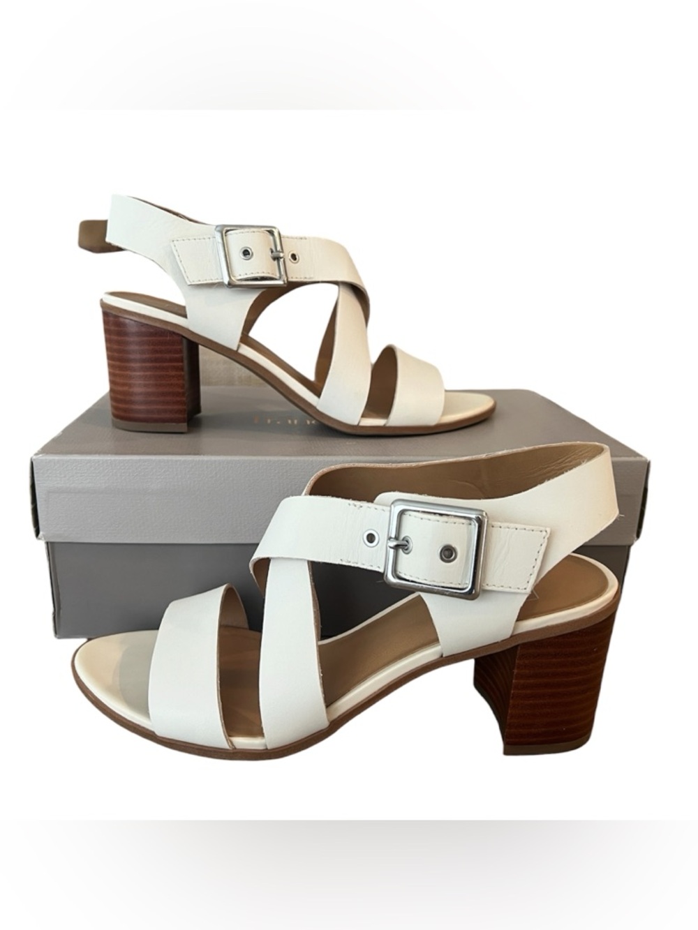 Franco Sarto Women's Sandals Helga, Milk Off White Size 7.5 M With Original Box